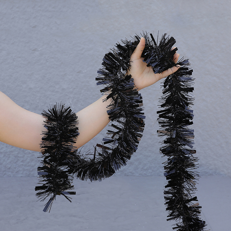 1.8M Christmas Tree Black Tinsel Garland - Assorted Colours