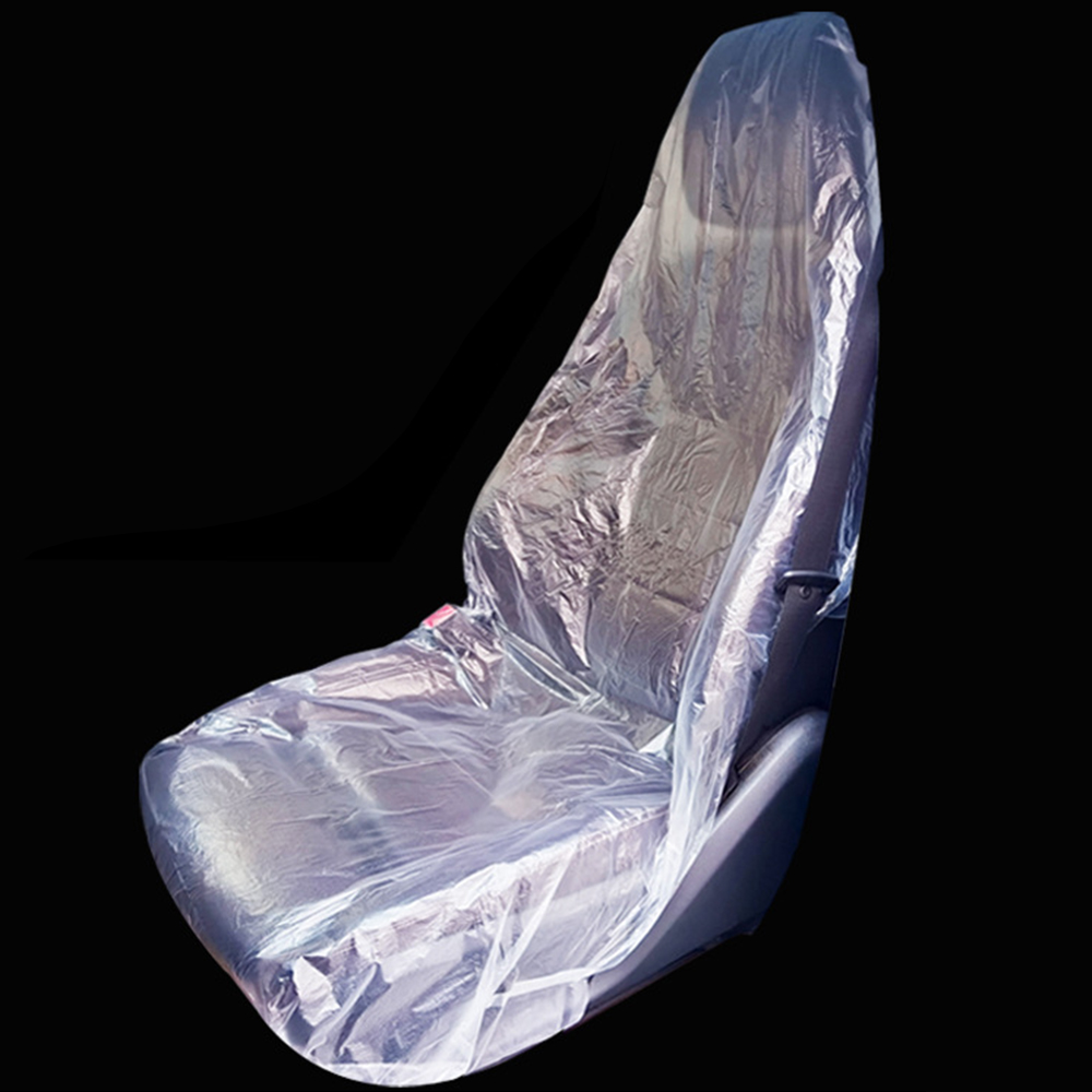 100pcs Disposable Plastic Car Seat Covers Vehicle Cover Valet Protective