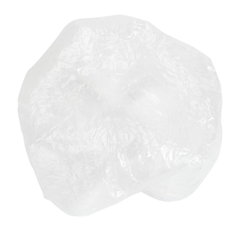 100PCS Elastic Clear Bathing Hair Care Protector Hat Disposable Shower Cap - Transparent
