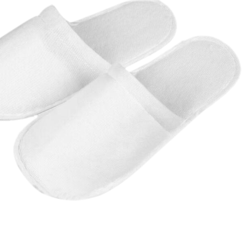 10 pairs White Hotel Disposable Slippers Closed Toe Spa Guest Slippers