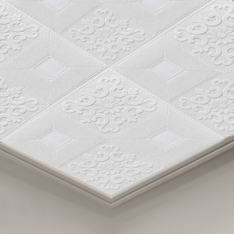 10pcs 3D Tile Brick Wall Sticker Waterproof Foam Panel Self-adhesive Wallpaper - White