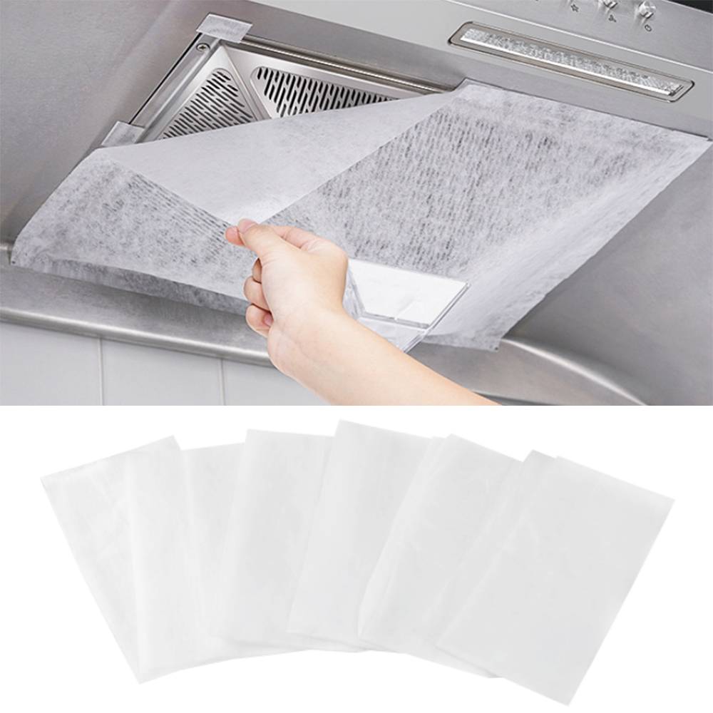 12PCS Universal Cooker Hood Filter Replacement Paper Cooker Hood Filter Paper Grease Extractor Fan Cut To Size
