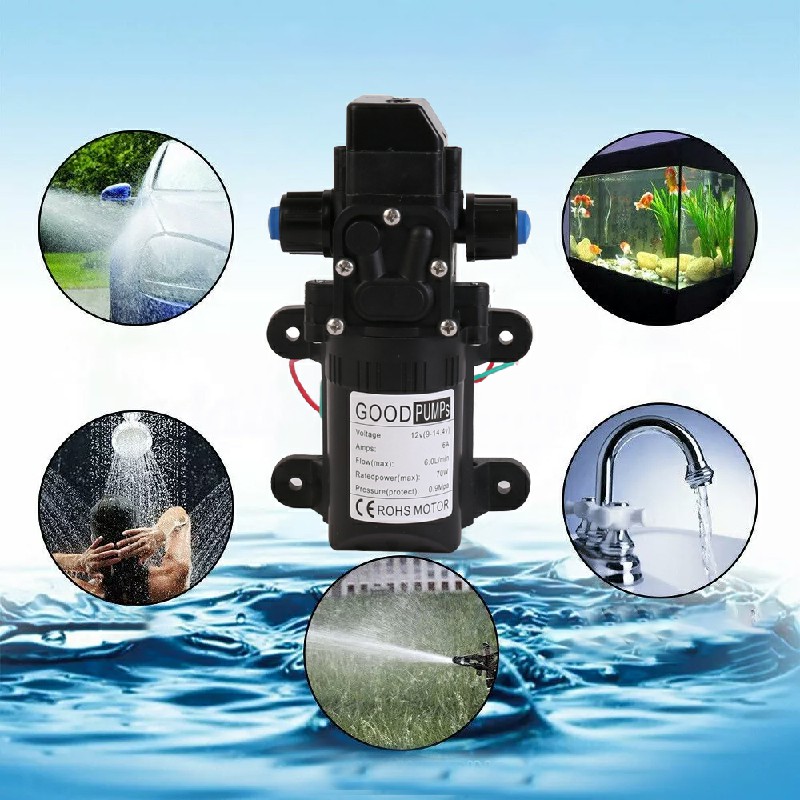 12V High Pressure Water Pump Diaphragm Self Priming 6L/Min RV Caravan