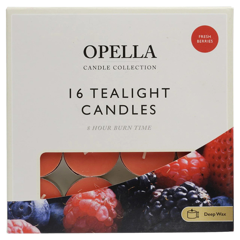 16 pcs/Pack Opella Tealight Candles 8 Hour Long Burn Random Fragrance
