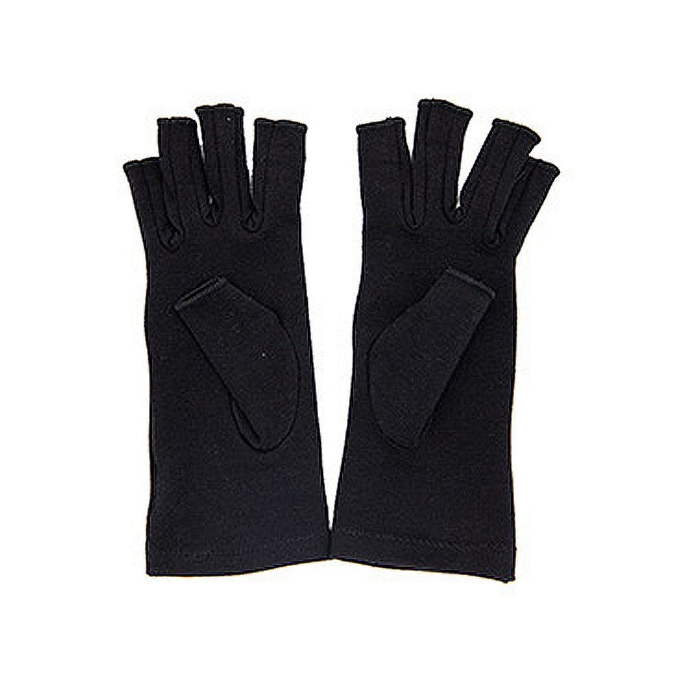1 Pair Fingerless Gloves Compression Gloves Arthritis Pain Relief - Black M