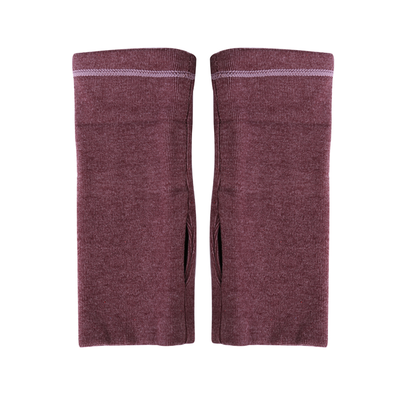 1 Pair Girl Cotton Fingerless Gloves Warm Arm Hand Long Warmer Mittens for Winter - Dark Red