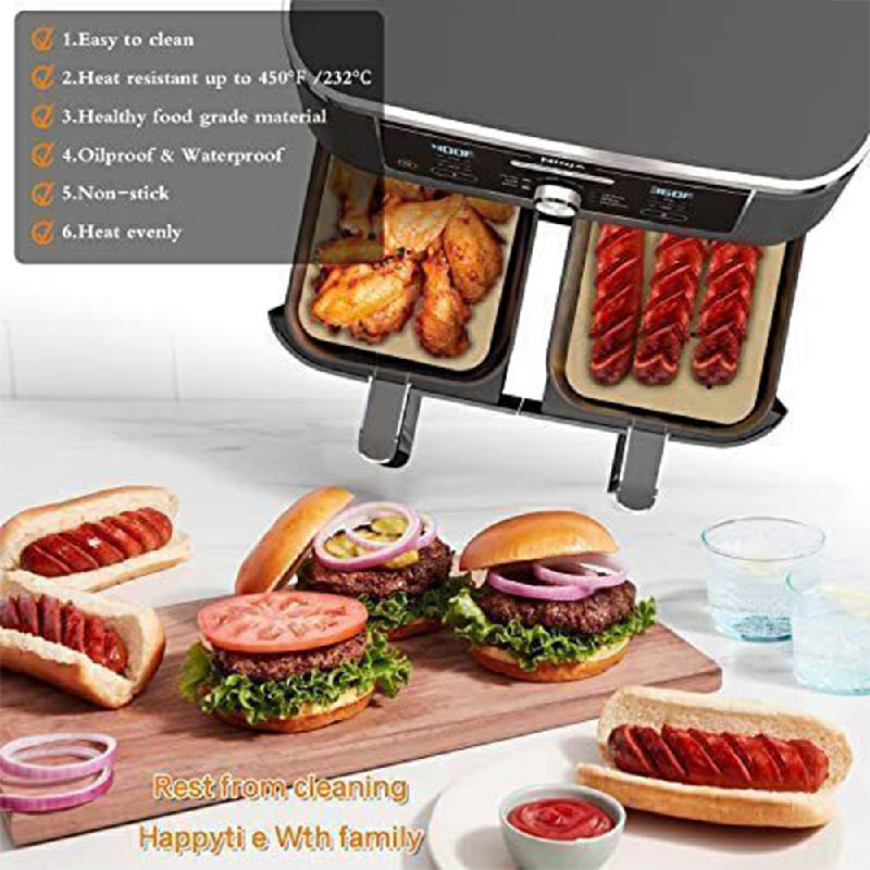 200X Disposable Paper Air Fryer Liners - White