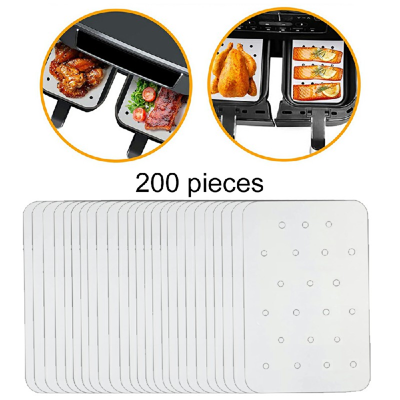200X Disposable Paper Air Fryer Liners - White