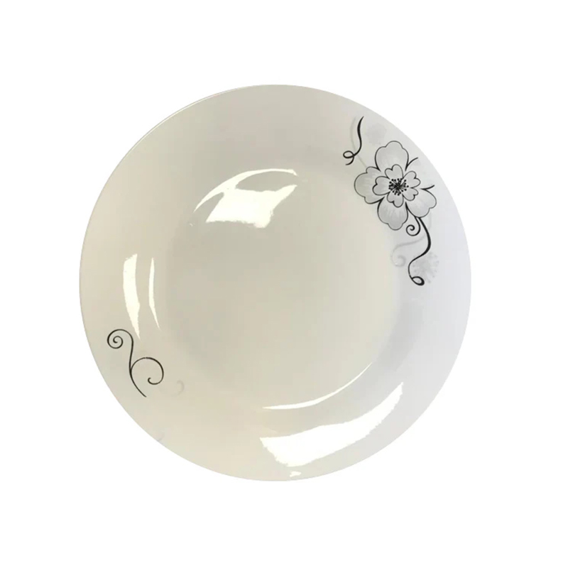 23cm White Floral Design Plate Dining Salad Dessert Plate