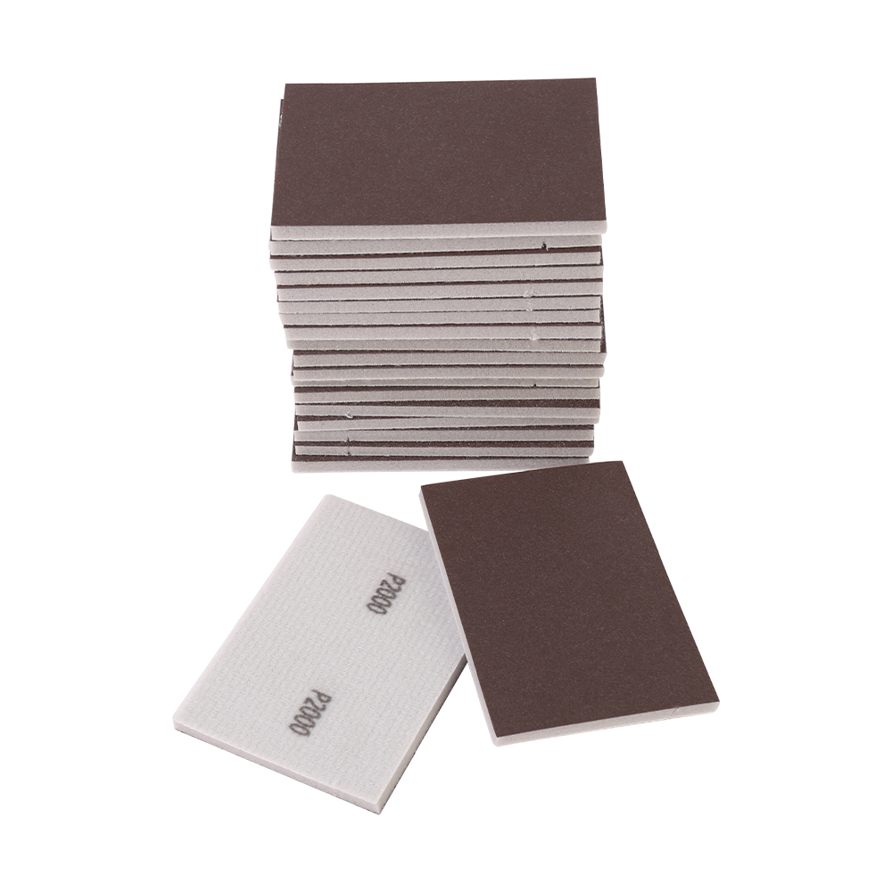 25pcs Double Side Wet Dry Sanding Sponge Pads Foam Sandpaper Blocks Fine to Coarse - Brown