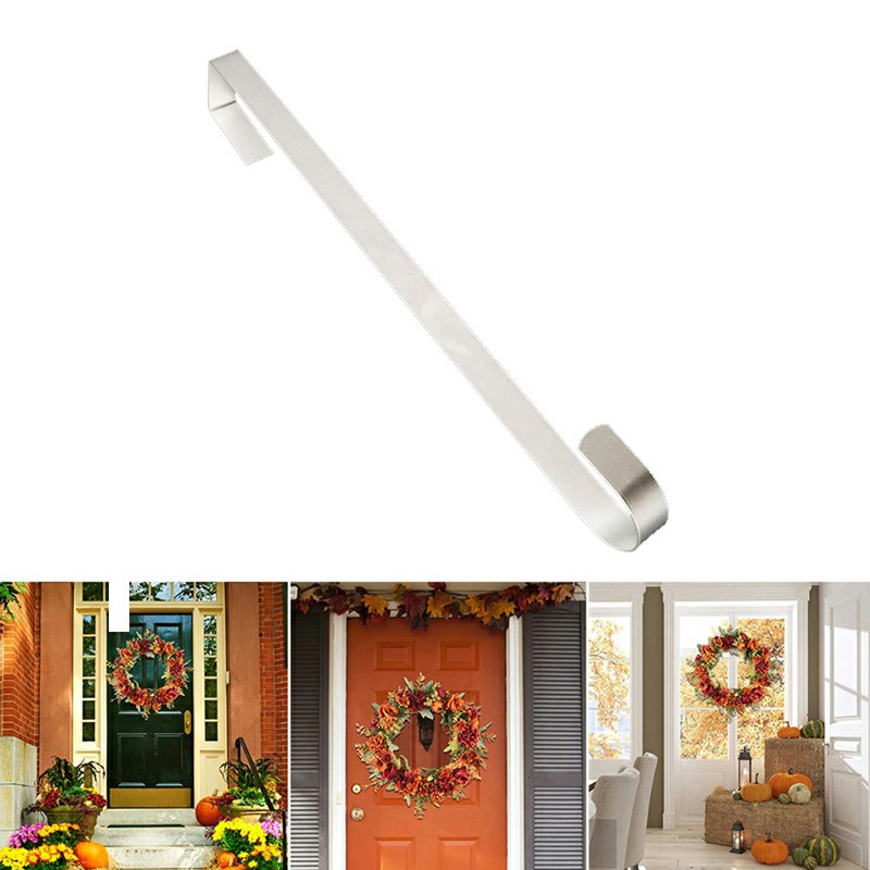 28cm Door Wreath Hanger Christmas Hook Xmas Decoration - Silver