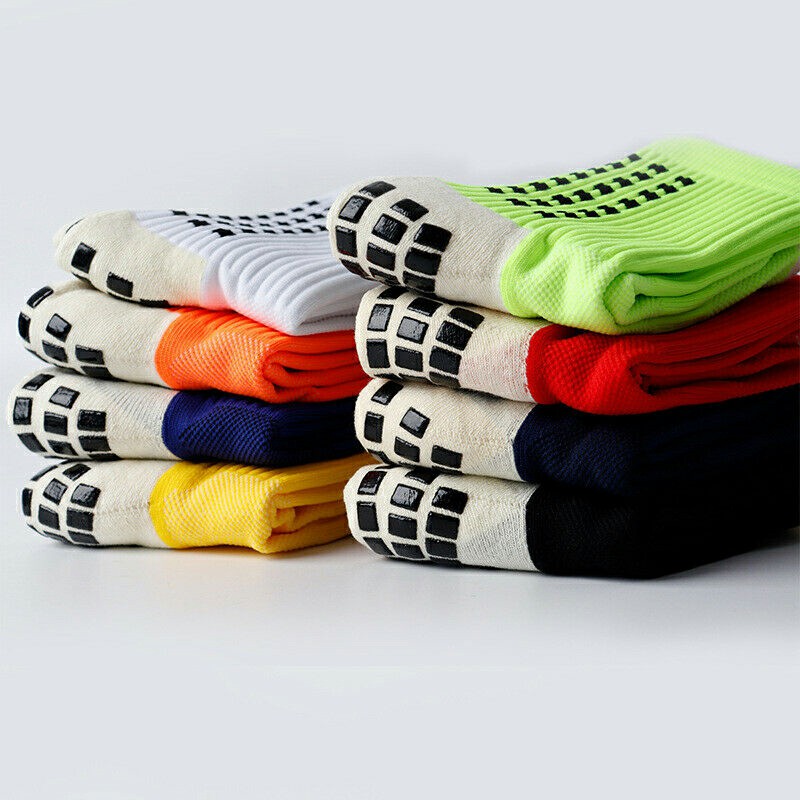 2 Pairs Men Anti Slip Football Socks Sport Socks Athletic Long Socks - Orange