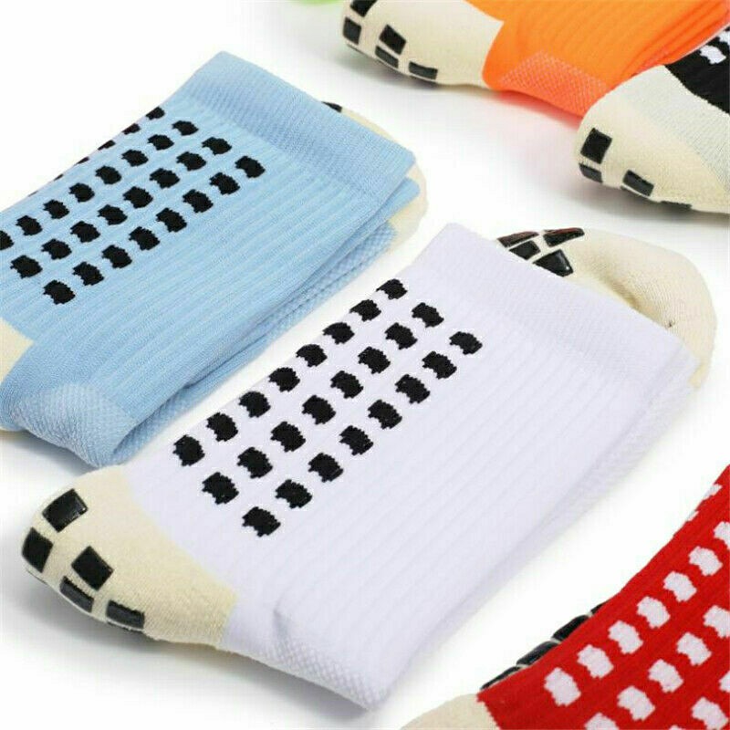 2 Pairs Men Anti Slip Football Socks Sport Socks Athletic Long Socks - White