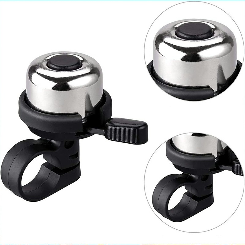 2 pcs Bike Bell Brass Mini Bicycle Ring Bell for Mountain Bike Road Bike Kid Bike Accessories - Silver