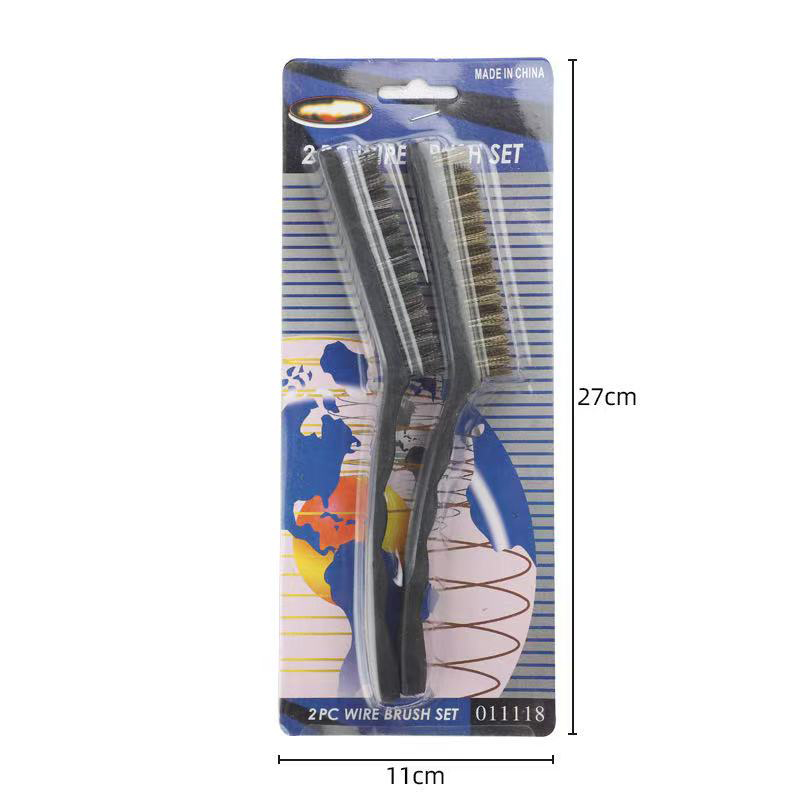 2 pcs Curved Stainless Steel Wire Brush DIY Paint Rust-Remover Tool