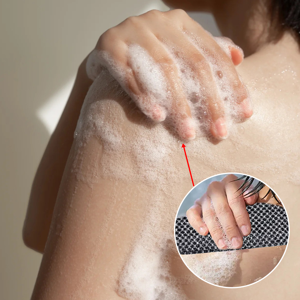 2 pcs Japanese Washcloth Exfoliating Back Scrubber Towel Washed Bath Towel for Adults