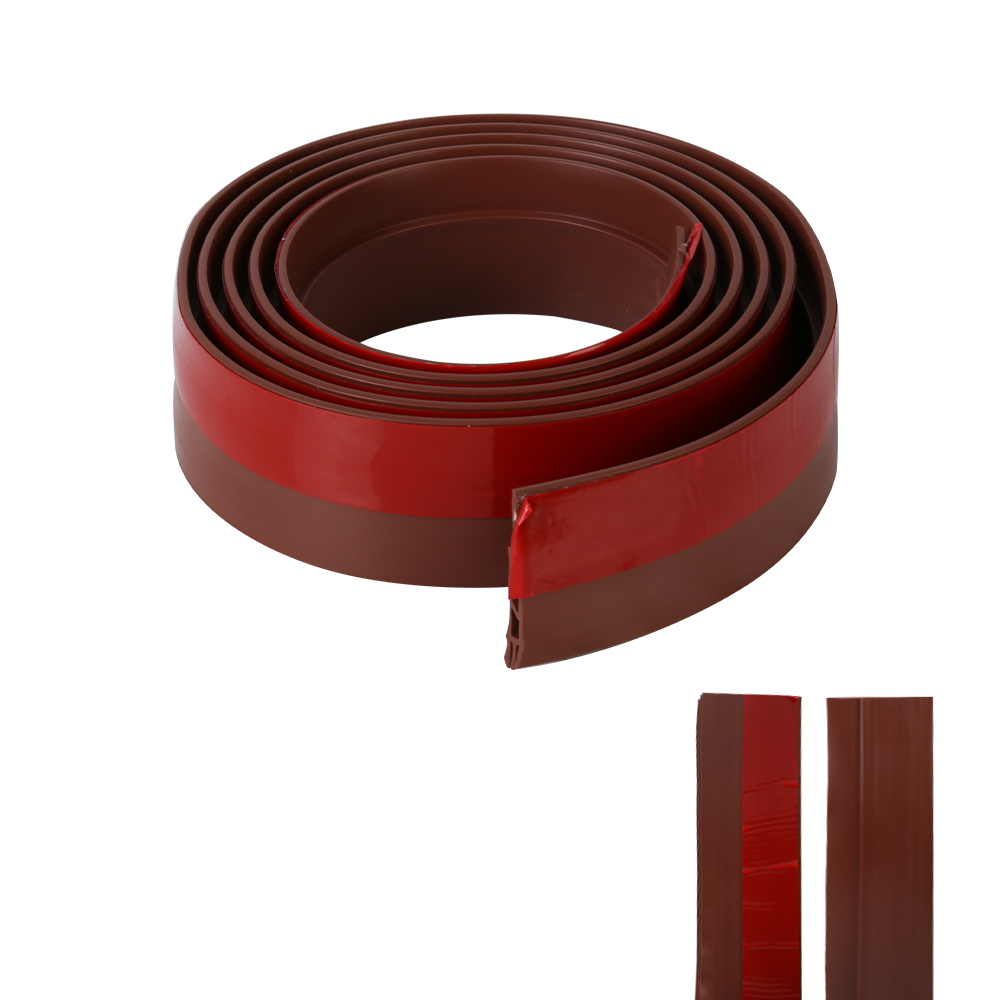2m Draught Excluder Strong Adhesive Door Draft Stopper Soundproof Door Seal Strip for Bottom of Door - Brown