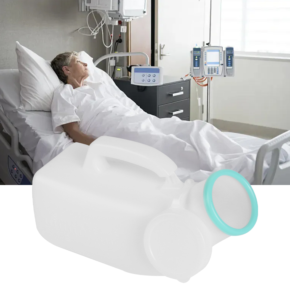 2pcs Male Urinal Bottles 1200ml Portable Spill Proof Pee Containers for Men