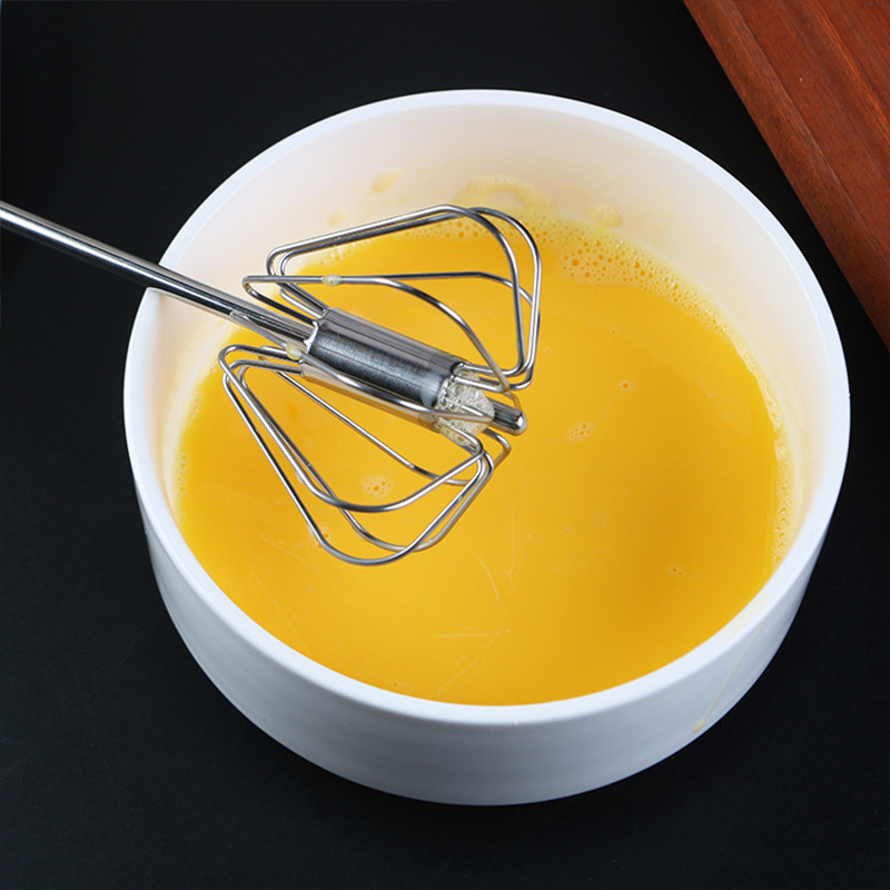 Min Order 2pcs - 30 cm Metal Hand Press Egg Whisk Beater Rotary Whisk Blender