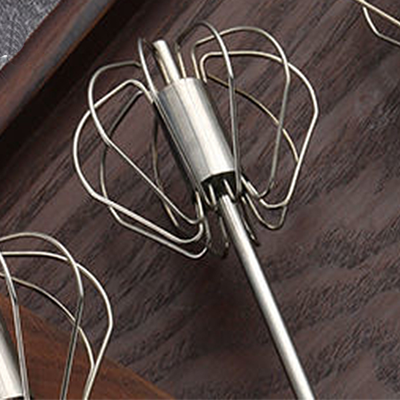 Min Order 2pcs - 30 cm Metal Hand Press Egg Whisk Beater Rotary Whisk Blender