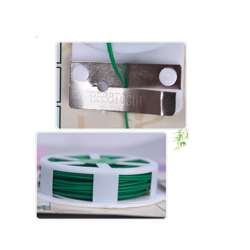 30m Green Twist Tie Plastic Coated Garden Wire with Cutter