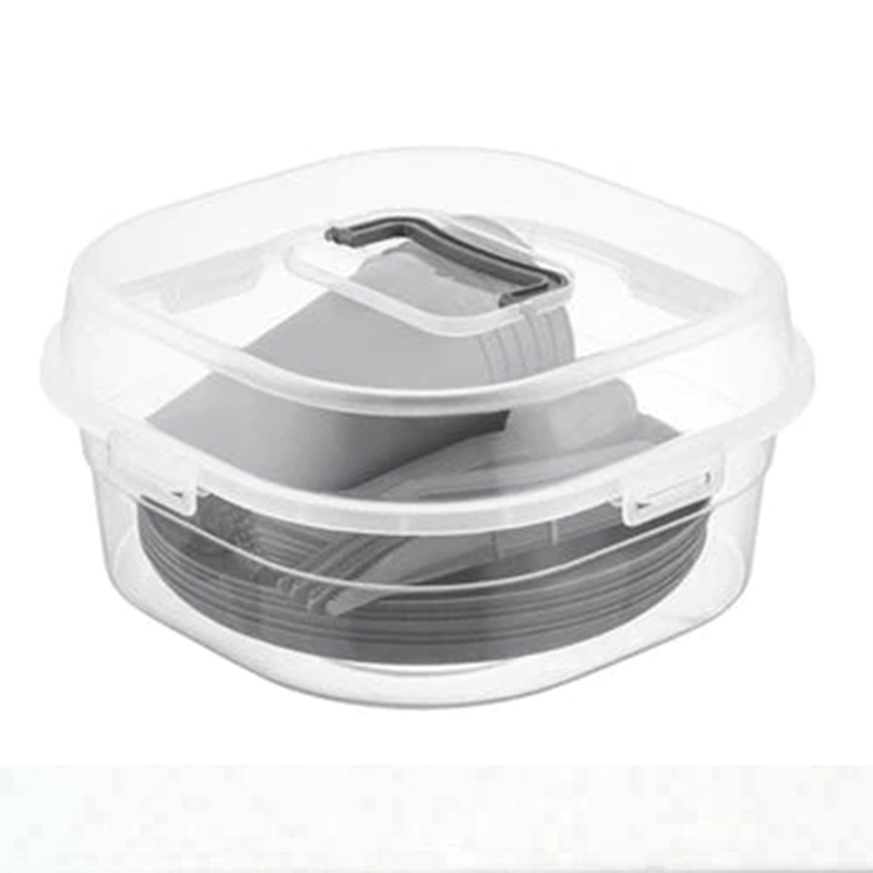 32 pcs Plastic Dinner Plate Mug Cutlery Set for Picnic Camping Party with Storage Box Mixed Colours - Random Sent