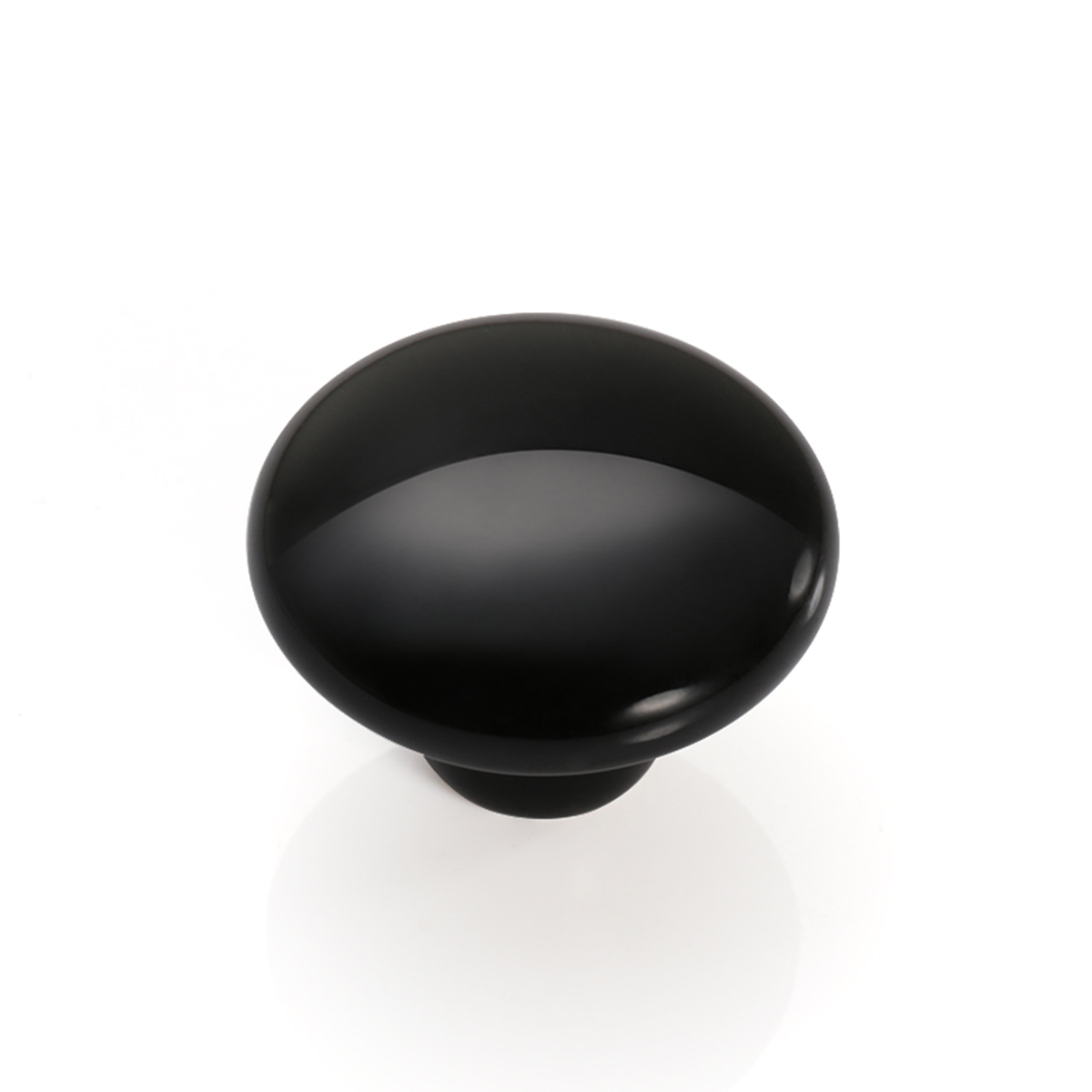 38mm Ceramic Single Hole Cupboard Handles Drawer Pulls Kitchen Cabinet Knobs - Black