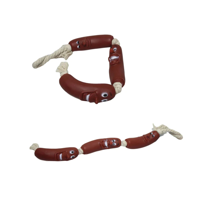 3 pieces Sausage Rope for Dogs Pets Fetch Teething Fun Playtime Puppy Toy