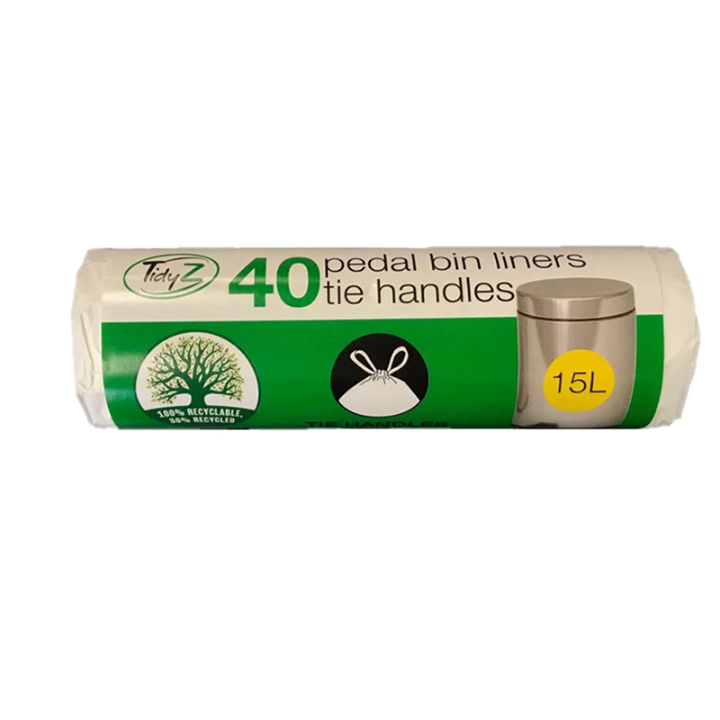 40pcs 15L Pedal Bin Liners with Tie Handles