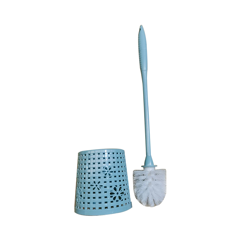 44 cm Plastic Bathroom Toilet Brush with Stand - Random Colour