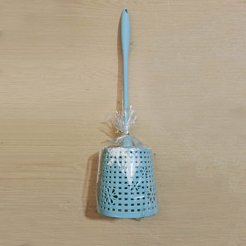 44 cm Plastic Bathroom Toilet Brush with Stand - Random Colour