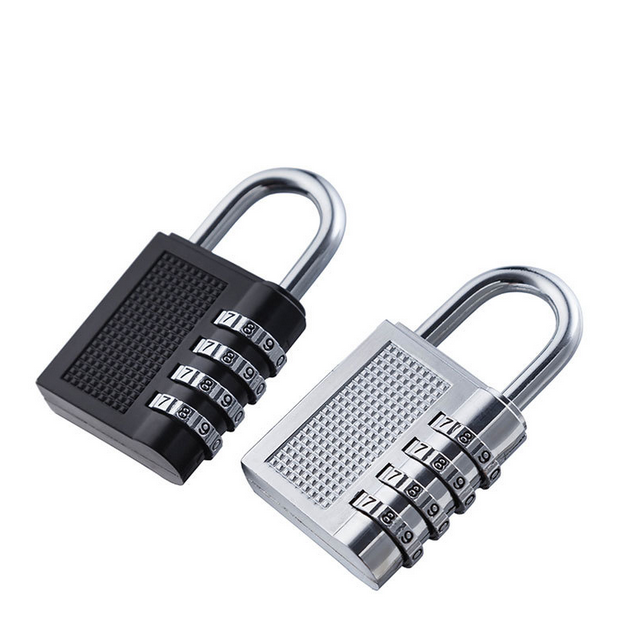 4 Digit Number Combination Padlock Travel Luggage Code Lock - Black