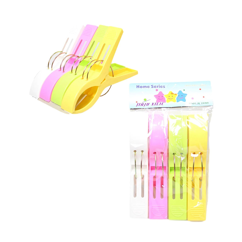 4 Pack Jumbo Washing Line Clips Multicolour Clip for Household Use
