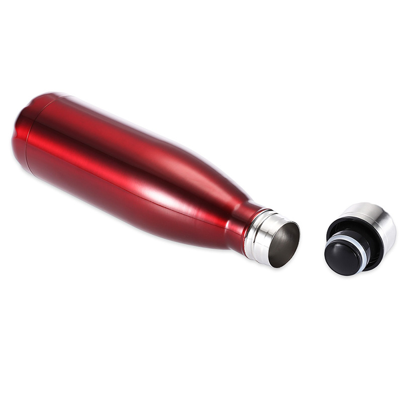500ML Stainless Thermos Cola Shaped Double Wall Vacuum Water Bottle Flask - Glossy Red