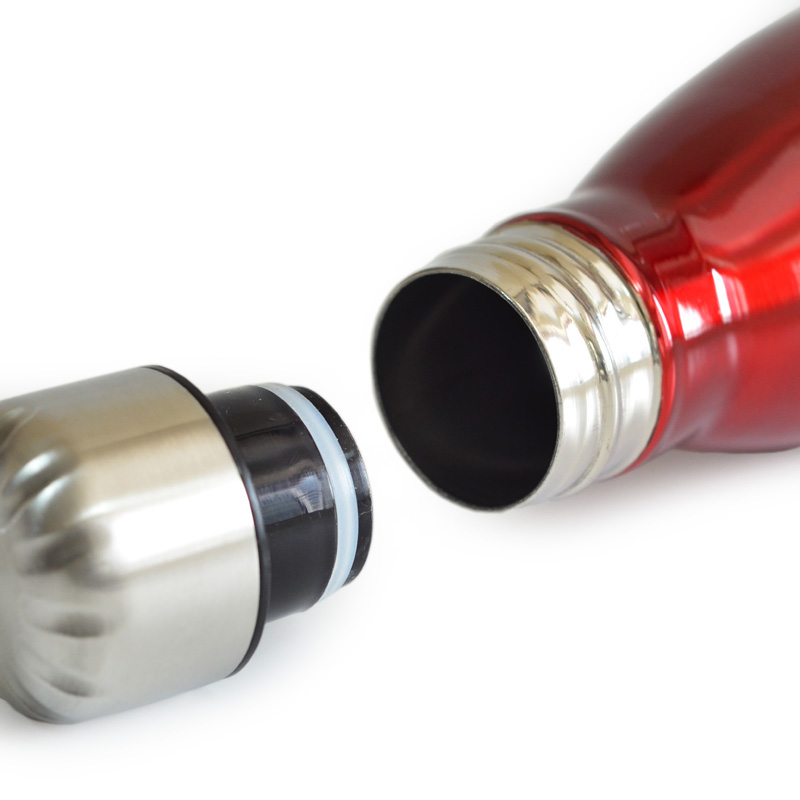 500ML Stainless Thermos Cola Shaped Double Wall Vacuum Water Bottle Flask - Glossy Red