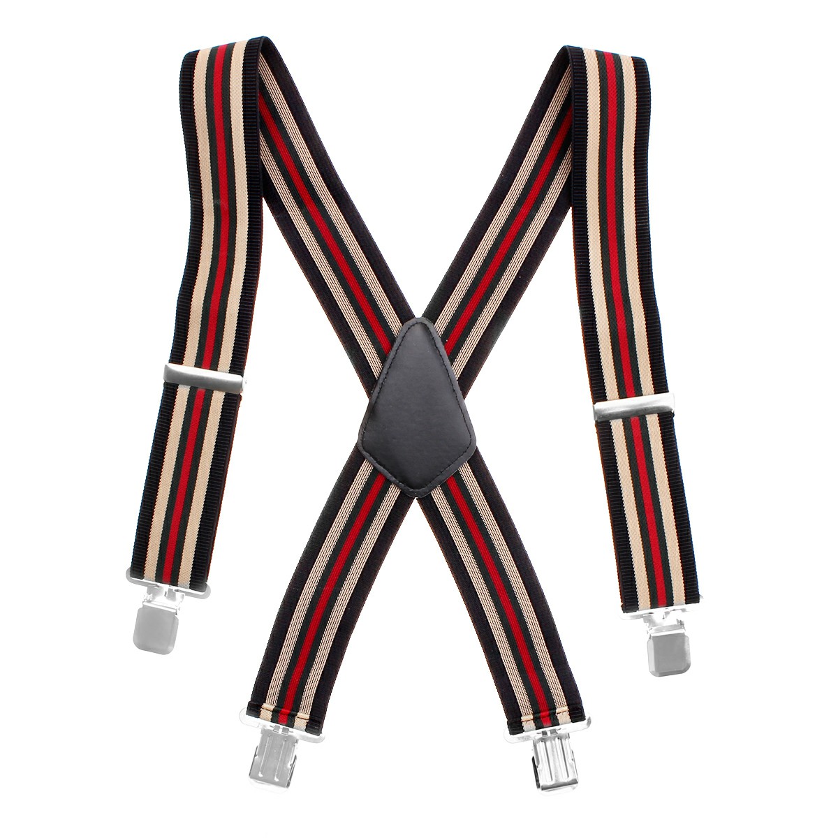 50MM Adjustable Stripe Plain Mens Braces Suspenders Heavy Duty Trouser Elastic
