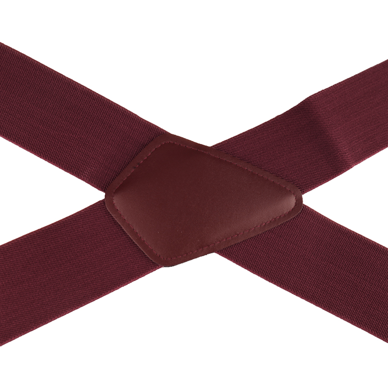 50MM Width Adjustable Elastic Men Suspenders - Wine Red