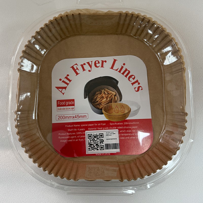50pcs Kitchen Baking Brown Air Fryer Paper Liners - Square 200 mm