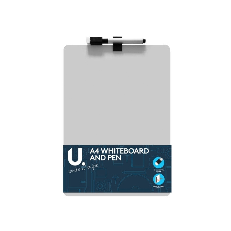 5 Pack A4 Whiteboard and Pen 27.5 x 21 cm Assorted Designs - Random Sent