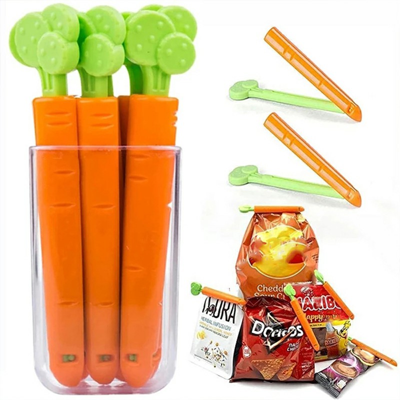 5 pcs/set Carrot Food Bags Sealer Clip Food Sealers Sealing Clamp for Snack Bags
