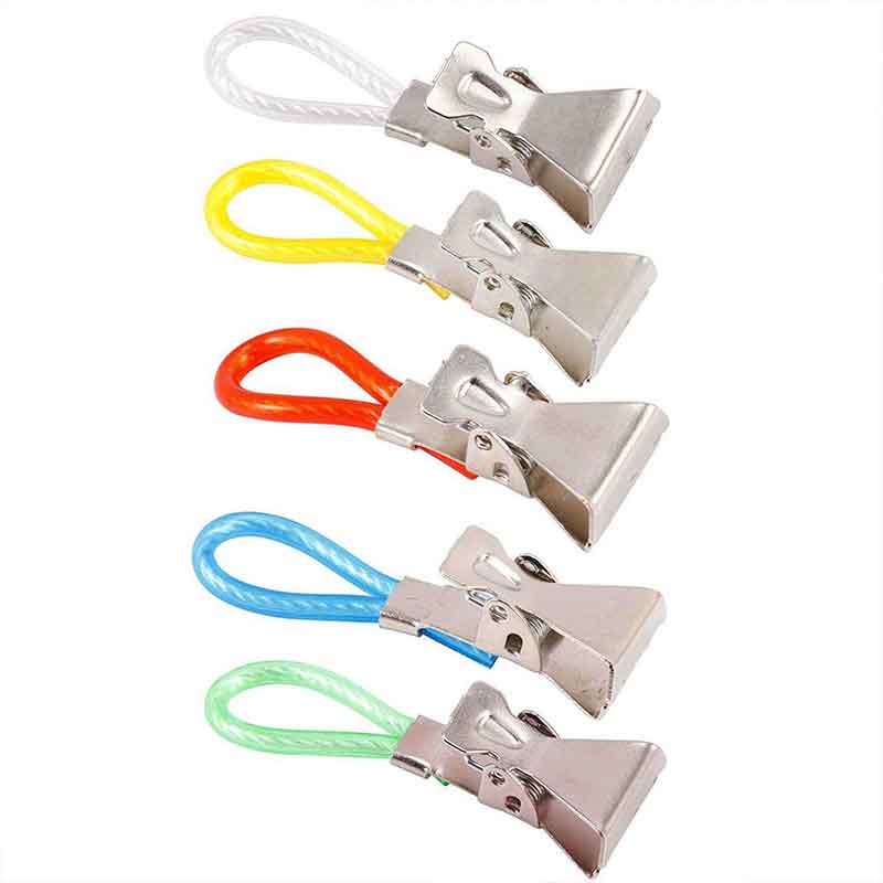 5pcs Household Metal Colourful Towel Hanging Clips Hangers Clothes Pegs