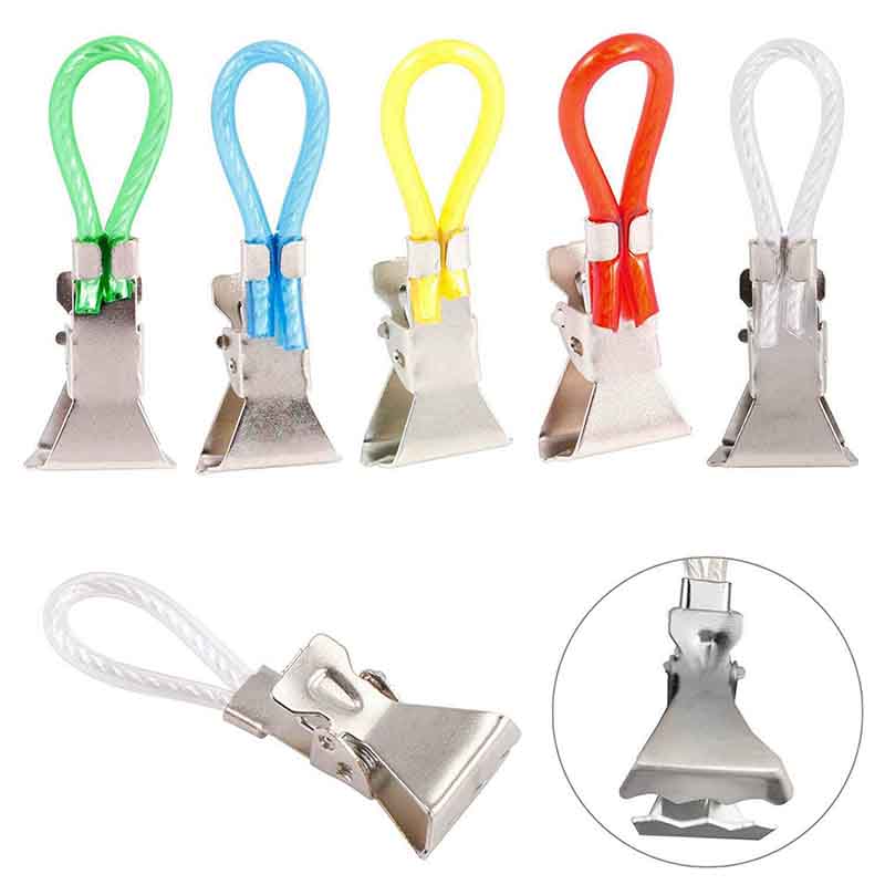 5pcs Household Metal Colourful Towel Hanging Clips Hangers Clothes Pegs