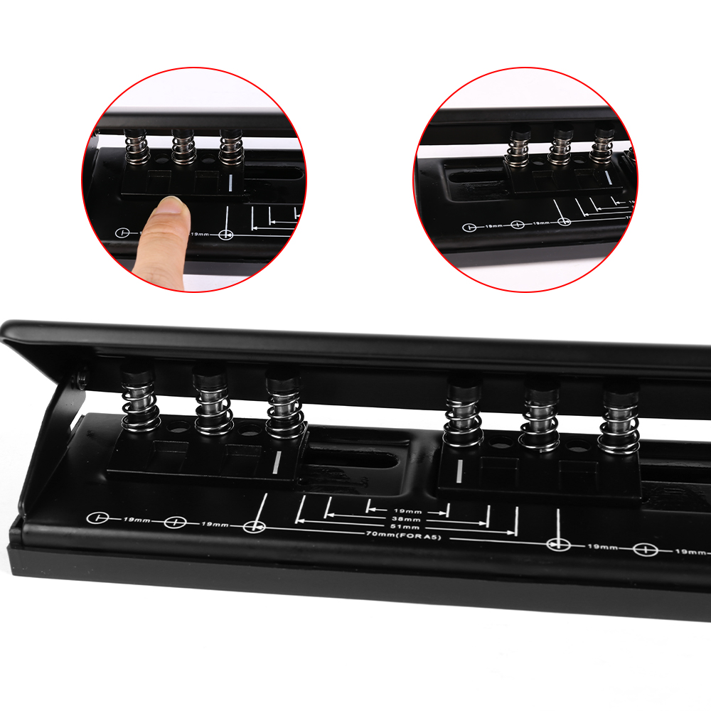 6-Hole Paper Filofax Puncher A4 A5 A6 Adjustable Metal Organiser Hole Puncher