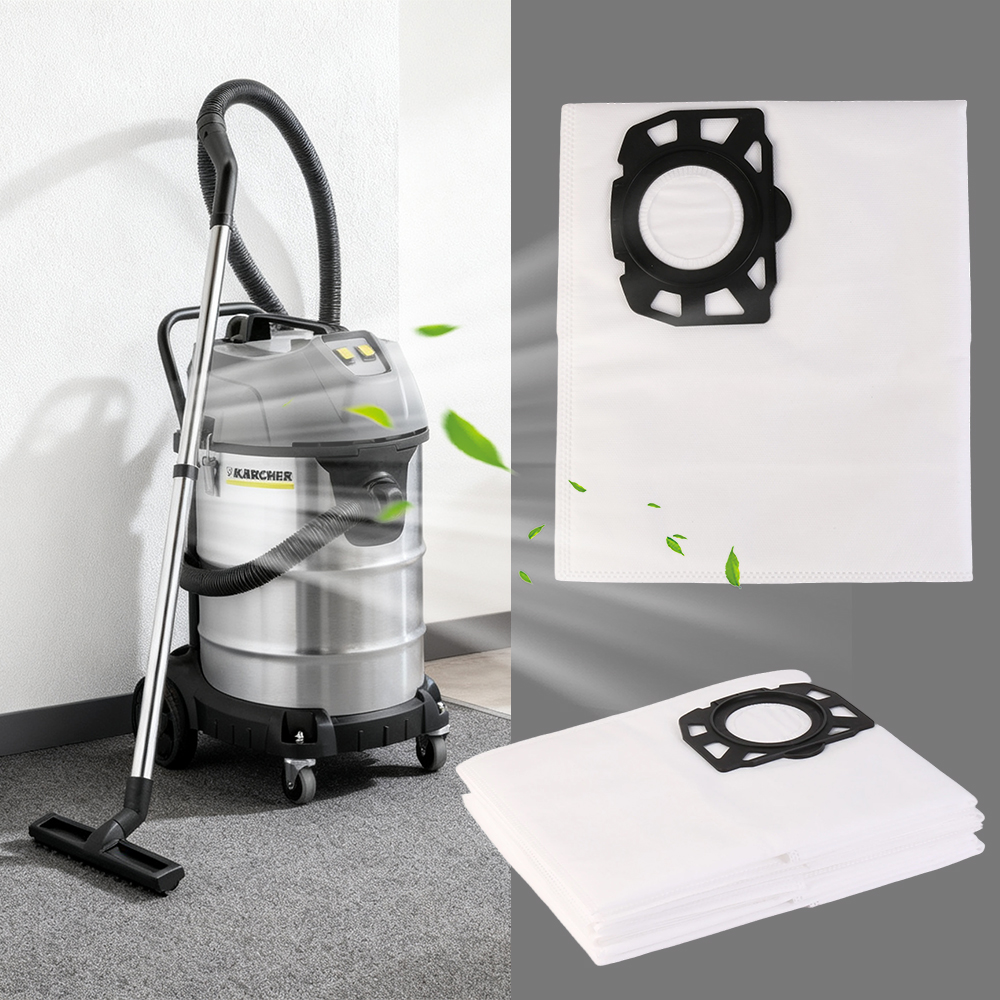 6 Pack Fleece Fabric Dust Bags Compatible with Karcher WD4 Wet Dry Vacuums