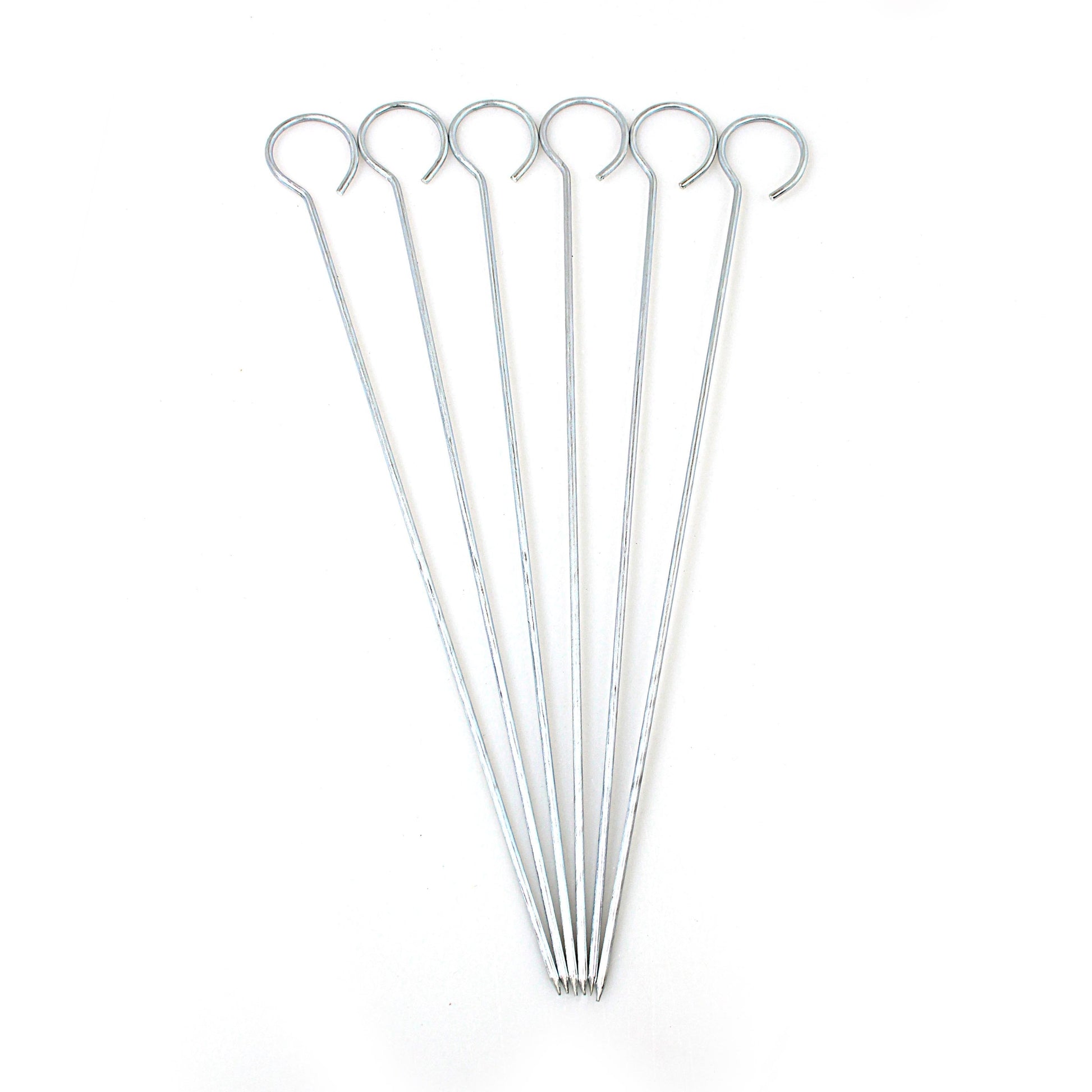 6 Pack Metal BBQ Skewers Kebab Sticks 25cm