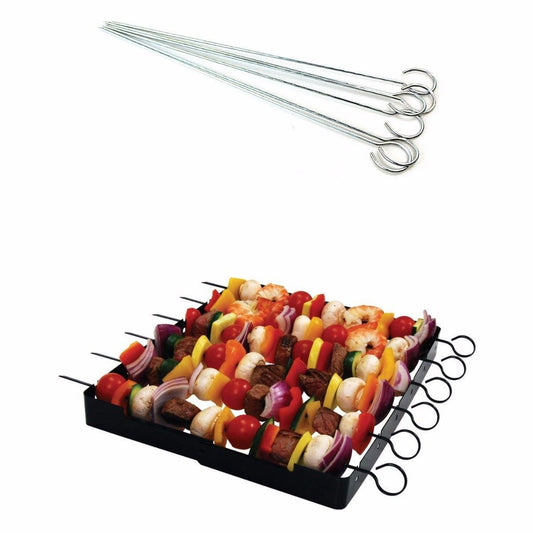 6 Pack Metal BBQ Skewers Kebab Sticks 25cm