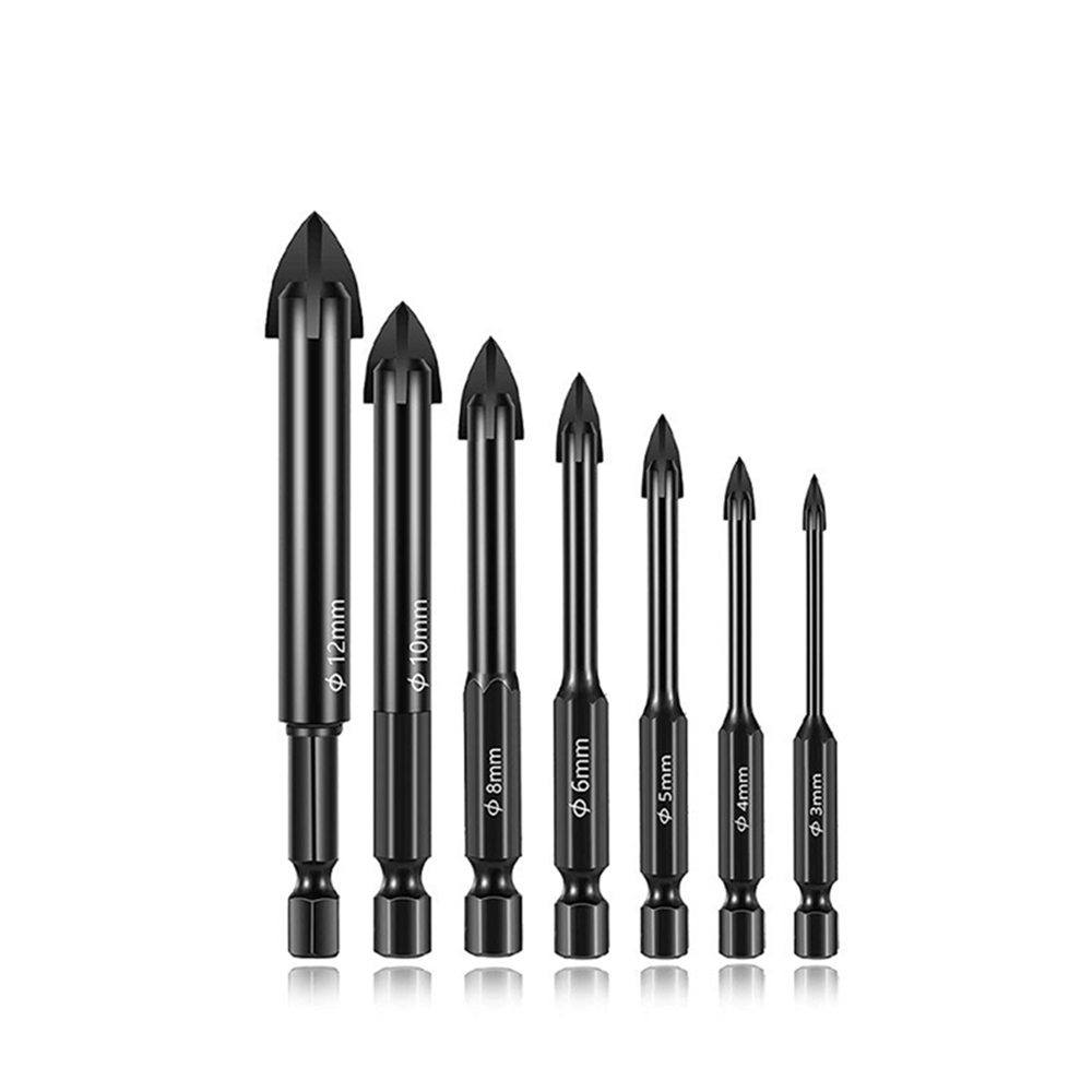 7Pcs Dry Diamond Drill Bits Set for Granite Tile Glass Marble Ceramic
