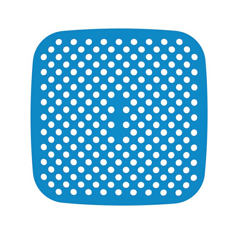 8.5 inch Reusable Air Fryer Liners Non-Stick Silicone Pad Mat Basket Square - Blue