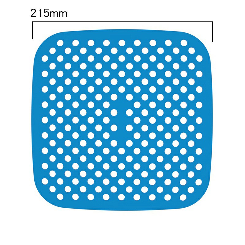 8.5 inch Reusable Air Fryer Liners Non-Stick Silicone Pad Mat Basket Square - Blue