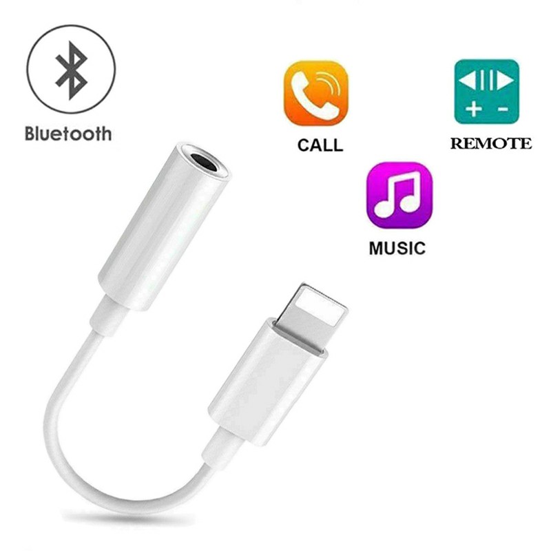 8 Pin to 3.5mm Headphone Bluetooth Jack Audio Adapter